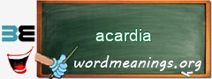 WordMeaning blackboard for acardia